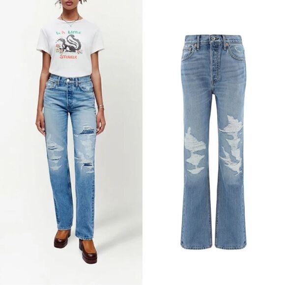 RE/DONE $455 high-rise loose jeans - Picture 1 of 16